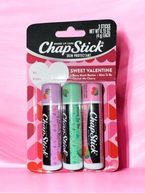 ChapStick Sweet Valentine Lip Balm Berry Much Bestie+Mint 2 Be+Cherish Me Cherry